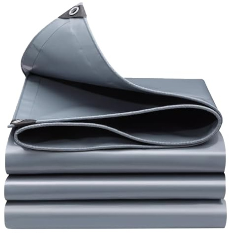 Grey Tarpaulin Sheet Heavy Duty Tarps Waterproof 1.2x1.8m 1.5x2m 1.8x2.4m 2x3m 3x4m Multipurpose Ground Sheet Garden Furniture Shed Camping Tent Tarp Covers(9.8ftx19.7ft)