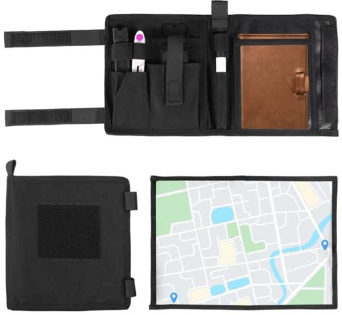 Soporte táctico impermeable para mapas con bolsillos para herramientas, paneles de visualización transparentes y diseño de transporte plegable para senderismo