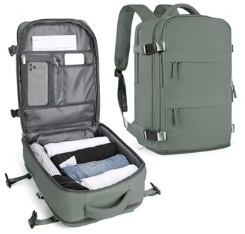 SZLX Mochila Viaje Cabina Avion 40x30x20 Mujer Ryanair Equipaje de Mano 40x30x20 Vueling Wizzair Mochila Viaje Bolsas de Viaje Easyjet para Portatil 14 pulgadas Hombre con compartimento zapatos