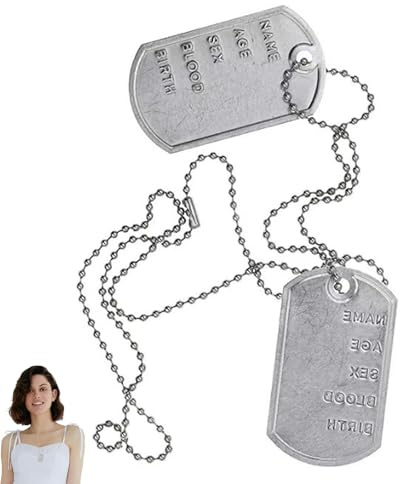 WQEDVN Dog Tags Army, Dog Tag Chain, for Halloween Fancy Dress Party Accessories