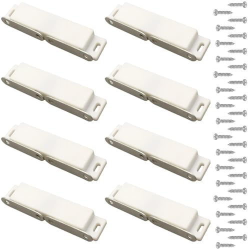 VIDSTW 8 Pezzi Chiusura Magnetica per Ante con 32 Viti Calamite per Mobili Chiusura Contiene Magnete Calamita Porta Design Magnetico Si Applica a Mobili Cucina Ante Librerie Pensili (Grande)