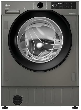 Hoover H-Wash and Dry 400 Integrated Washer Dryer, 9 Kg Wash, 6 Kg Dry, Combined Cycle Class D, 1600 RPM, hOn App Connectivity, Steam Care Pro Cycle, Anthracite and Black, 60x53x82 cm-BH4S696M6DB9R-80