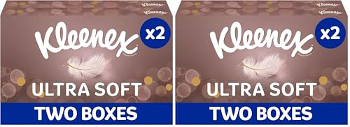 Kleenex Ultra Soft Facial Tissues - Pack of 4 Boxes - Our Softest Tissue - Supremely Soft and Silky Designed with Luxury in Mind