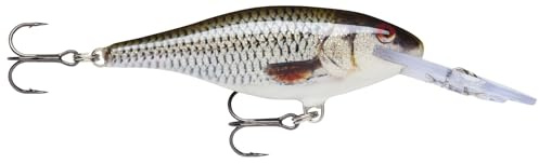 Rapala, klassischer Angelköder, Shad Rap, Größe: 7 cm/8 g, schwimmender Süßwasserköder, Schwimmtiefe: 1,5–3,3 m, Balsa-Angelgerät, lebende Rotaugen ROL