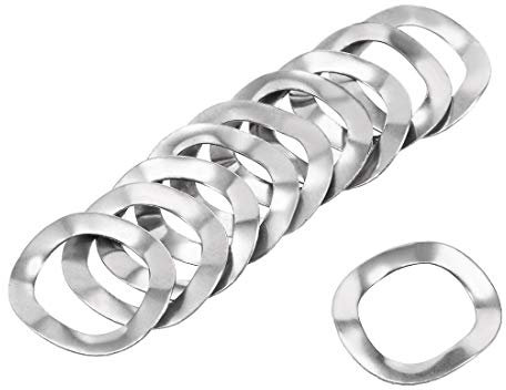 sourcing map 10pcs Rondelle élastique ondulée 12,5 x 18 mm x 0,3 mm Rondelle Ressort Vague en 304 Acier Inoxydable pour Boulon à Vis