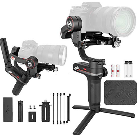 Zhiyun WEEBILL S Stabilizzatore Gimbal Palmare A 3 Assi Per Fotocamere Mirrorless, Smartphone, Motore Migliorato Del 300% Rispetto A Zhiyun Weebill Lab, Supporto Massimo 3 Kg (Pacchetto Standard)