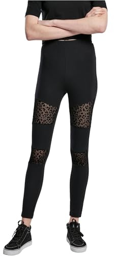 Urban Classics Legging pour Femme Flock Lace Inset, Noir, M