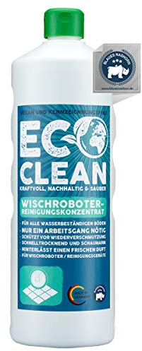 Eco Clean 1 L Wischroboter Reinigungsmittel Konzentrat | Für Saug- & Wischroboter, Streifenfreie Reinigung auf allen Böden, Extrem Ergiebig, Ideal für Roborock & andere Nasssauger