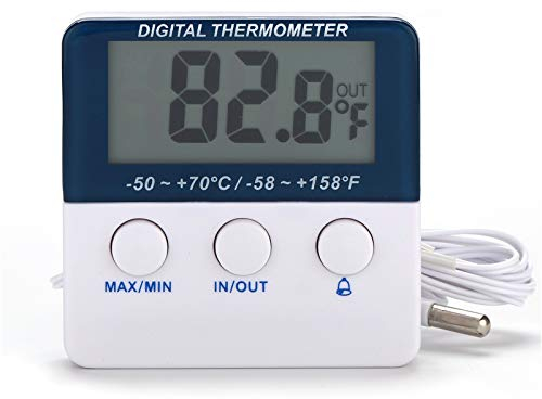 Fridge Thermometer Refrigerator Thermometer Digital Freezer Thermometer Temperature Alarm Function Digital Thermometer with Sensor for High and Low Temperatures.