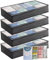 Underbed Storage Box 4Pack 90L Large Under Bed Storage Bag with 4 x Large Zip lock Bags - Under bed Storage Box with PVC Window for Clothes, Duvets, Comforters, Blankets, Bedding, Quilts