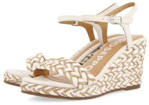 GIOSEPPO Tigard Sandales compensées Espadrilles Femme Blanc 37 EU, blanc, 37 EU