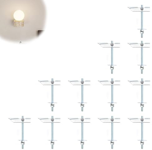 HERKINDNESS Cheville à Bascule M6 x 100 mm, 12 Pièces Toggle Bolts avec Vis, Rondelles et Écrous, Cheville Molly Charge Lourde en Acier pour Plafonds, Murs et Cloisons Sèches