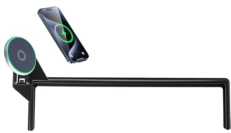 AbeeyGeomarn trådlös laddare biltelefonhållare för 2023 2024 2025 Land Rover Range Rover/sporttillbehör applicera på 13,1 tums skärm fast klämma, 360° rotation mobiltelefonfäste med Magsafe