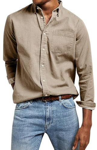 Camicia Uomo No Stiro Camicie Nera con Bottoni Elasticizzata Traspirante Camicia Bianca Manica Lunga Classica Taglie Forti Bluse Elegante Cotone Casual Camicie da Lavoro Ufficio Moda Primavera 2025