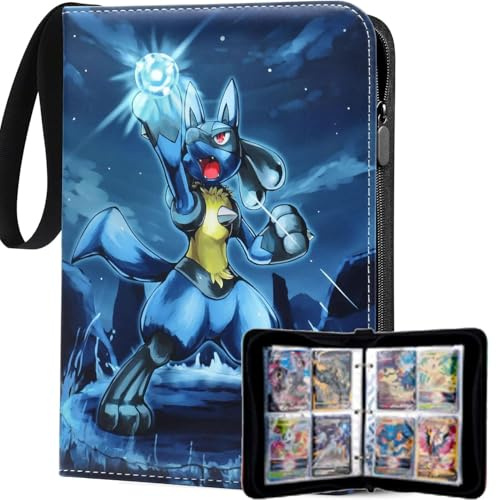 Album Cartas,Card Binder Coleccionables 400 Bolsillos,PU Impermeable Alta Definición y Transparente con Cremallera,Para Tarjetas de Tamaño Estándar