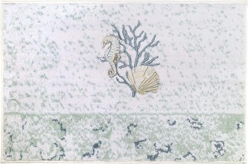 Avanti Linens - Bath Mat, Cotton Bathroom Rug, Sea Inspired Home Decor (Coastal Terrazo Collection, 20x30)