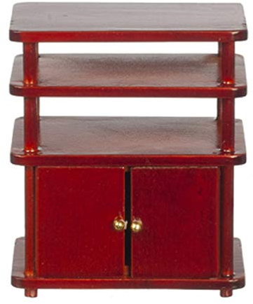 Town Square Miniatures Dolls House Entertainment Centre TV Stand Mahogany Living Room Furniture 1:12