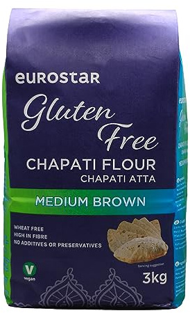 Eurostar Chapati Atta Gluten Free Flour (Medium Brown, 4x3kg)
