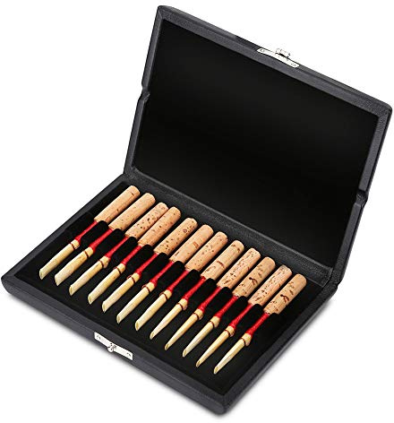 Estuche de cañas de oboe, caja de cañas de oboe portátil, 10/12/20 piezas a prueba de humedad para principiantes de cañas de oboe saxo(12 sticks)