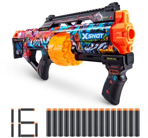 X-Shot Skins Last Stand, Graffiti, Schaumstoffdart-Blaster (16 Darts)