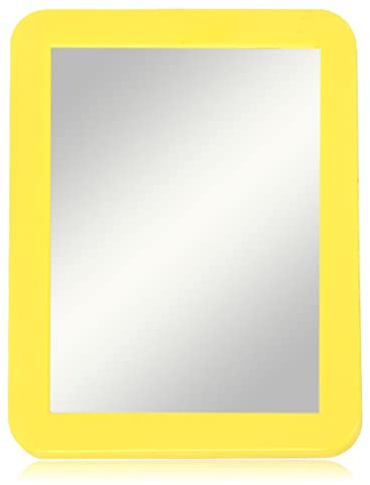 ARTLYMERS Magnetic Locker Mirror, 5x7 Real Glass Small Mirrors for Locker with Magnetic Backing, for School Locker, Bathroom, Household Refrigerator, Locker Accessory (Yellow)