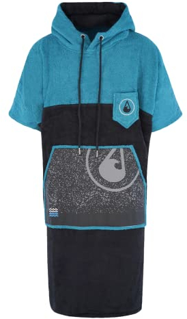 WAVE HAWAII Poncho Uno Surfponcho 60% Viskose aus Bambus und 40% Baumwolle für Körpergrößen von 175-205 cm Umkleidehilfe für Schwimmen Strand Surfen Duschponcho für Damen Herren Erwachsene