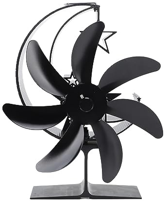 Ventilatore Per Camino, 7 Pale Modello Moon Funzionamento Silenzioso Ventilatore Per Stufa Alimentato A Calore Circolante Aria Calda Ventilatore Termoelettrico Altamente