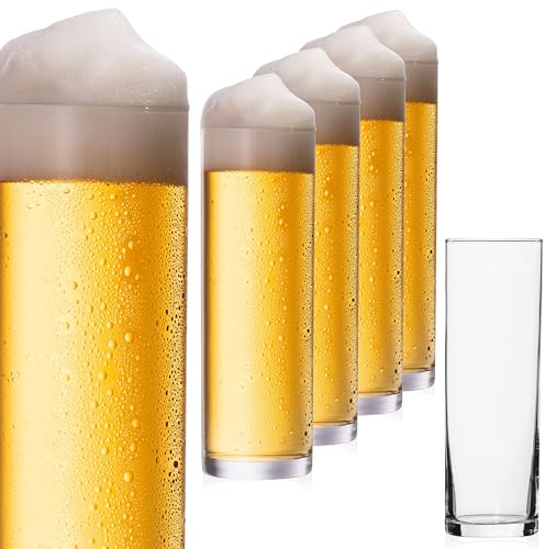 IMPERIAL Kölschgläser aus Glas Set 6-Teilig 200ml (max. 250ml) Kölschstangen 0,2L Bierstangen Bierglas Spülmaschinenfest