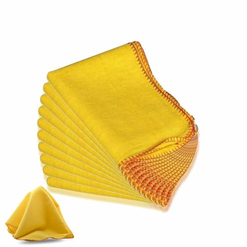 Plumero amarillo plumero multiusos paños de limpieza amarillos limpiadores de cocina, lavables, ropa sin pelusas, limpiador a máquina, paño Dacia, plumeros multiusos, para el hogar y el coche, 10