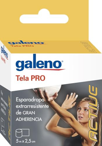 Esparadrapo Tela PRO Blanco 5 m x 2,5 cm | Extra Resistente y Alta Adherencia | Inmovilización y Fijación Segura | Vendaje Funcional y Deportivo