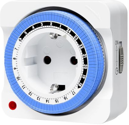 Timer meccanico, presa di corrente, programma 24 ore, presa analogica con 96 segmenti, intervallo di commutazione 15 minuti, per illuminazione stagionale, decorazioni festive, lampade, luce ceretta