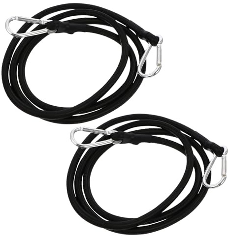 Garneck 2pcs Elastic Cargo Binding Belt 1.5m Luggage Tie down Strap Stretchable Rubber Fastening Cord for Truck, Packing and Industrial Securing Applications