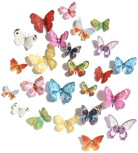 KASESSS 24 Piezas 3D Mariposas Pegatinas pared Decorativas, Mariposas Decorativas Pared de PVC, Estilo Acuarela Adhesivos Removibles de Mariposa con Adhesivos para Fiesta Boda Dormitorio Decoración
