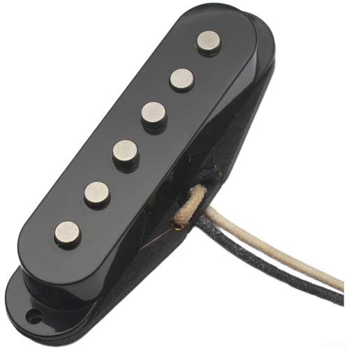 PureBowlic Alnico 2 SSS Pickup Set för ST elgitarr för RWRP mittposition, handgjorda pickuper med enkel spole för varm ton och brusreducering, svart, 84 mm (B)