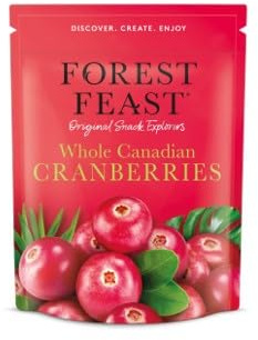 FOREST FEAST Arándanos secos enteros canadienses, 6 x 170 g, bocadillos saludables, frutas secas 100% naturales sin azúcar añadida, arándanos ricos en fibra y bajos en grasa