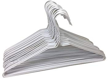Pack of 30 Wire Hangers Steel Metal Drip Dry Coat Clothes Hangers -Metal Coat Hangers are Made of Stress-Hardened 13 -Gauge Steel Wire with a Thin Plastic (NOT Lacquer) Coating.