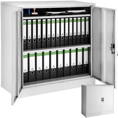 tectake 800412 Armoire de Bureau Metallique Verrouillable avec Étagères - diverses Tailles au Choix (90x40x90 cm | No. 402486)