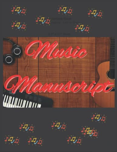 Music Manuscript blank sheet paper book loose leaf , wide staff, 12 octaves.