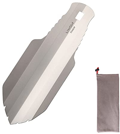 Lixada Titanium Garden Hand Shovel Outdoor Camping Hiking Backpacking Trowel with Clip