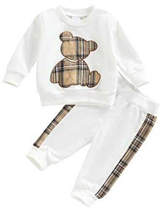 Geagodelia Conjunto de traje deportivo de invierno para niños, con estampado de leopardo rojo, manga larga, con mangas recortadas, D Blanco, 0-3 meses
