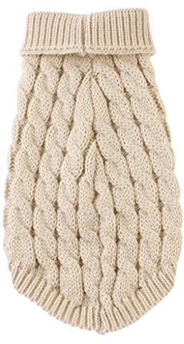 Hundepullover, Winter Warmer Hundepullover Kleine Hunde Rollkragen Strickpullover Hunde Pullover Weich Hundekleidung Hundepulli Hund Kleidung für Kleine Mittelgroße Hunde und Katzen (Beige, M)