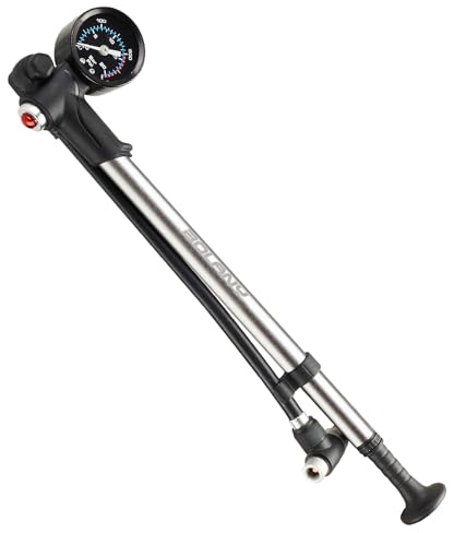 BOLANY Hochdruck-Federungspumpe, 300 PSI Max Fahrradpumpe mit Manometer für Vorder- und Hinterradfederung von Mountainbikes, Rennrädern und Motorrädern, Präzise Einstellbarer Luftablassknopf