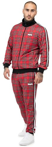 Lonsdale Herren ROYAL Stewart Trainingsanzug, Red/Black/White/Tartan, 3XL