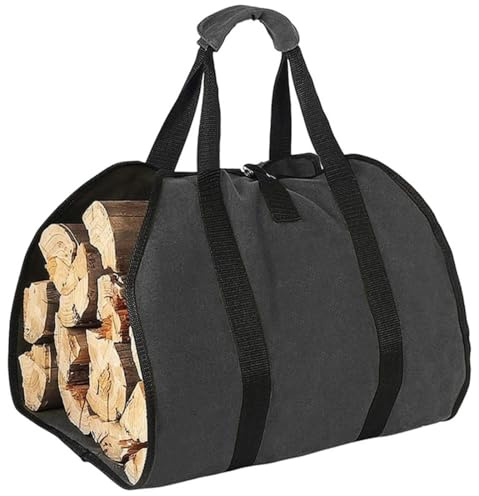 WYFDMNN Firewood Log Carrier Large Size Firewood Storage Bag Carrier for Fireplace Camping Picnic Cloth Bag,Fireplace Firewood Carrier Bag,A
