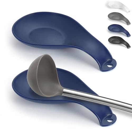 Portacucharas de plástico ReaNea 2 piezas, soporte para cucharas para estufa, soporte para utensilios de cocina para cucharones, pinzas, espátula, soporte para cucharas para estufa