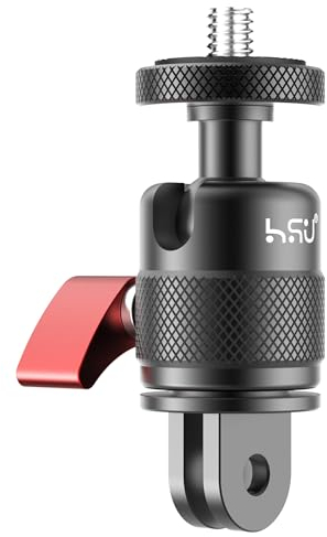 HSU Adaptador Ajustable 360 Grados para Cámaras de Acción, Soporte de Aleación de Aluminio para Insta360 X4 X3 X2