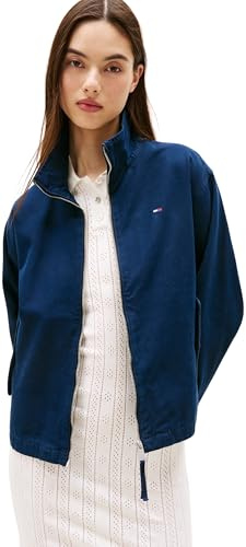 Tommy Jeans Tjw Reg Zip Cotton Jacket Ext Dw0Dw20526, Giacca, Donna, Blu (Dark Night Navy), S