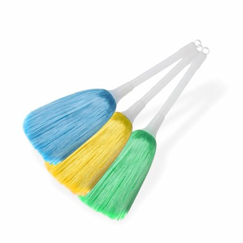 Dusting Brush Mini Static Dusters Soft Feather Fluffy Cleaner Supplies Wand Brushes Cleaning Duster for Furniture Computer Keyboard Laptop Screen Home Accessory Assorted Color (3Pack)
