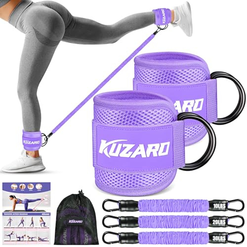 Juego de bandas de resistencia con correas de tobillo, equipo de entrenamiento de glúteos, bandas de pesas de tobillo para entrenamiento, equipo de ejercicio de glúteos para piernas y glúteos de mujer
