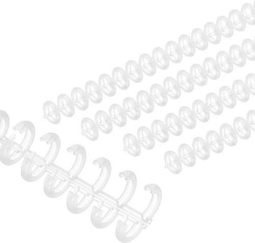 PATIKIL 8.5mm(0.3) Spiral Binder Ring,20 Pcs 30 Rings 25 Sheet Capacity Comb Binding Spines for Binding Paper Sheets Notebook Calendar Picture Album, Clear